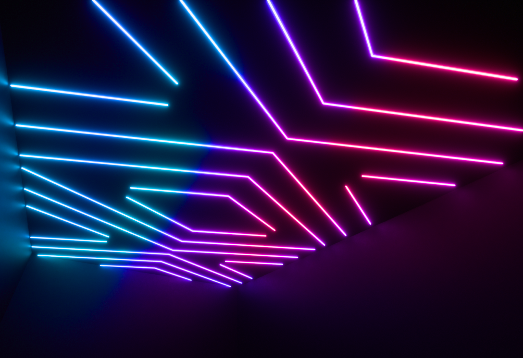 Angled view of the Laser Field angular ceiling pattern