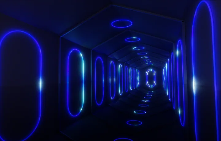 Blue arch & tunnel lighting concept
