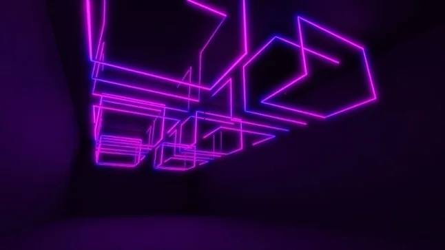 Violet geometric panel lighting concept