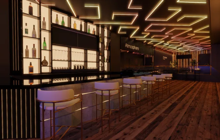 Orange maze & grid lighting concept