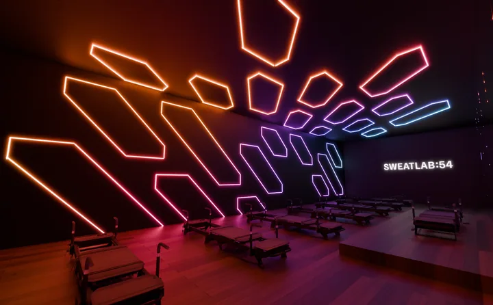 Red maze & grid lighting concept