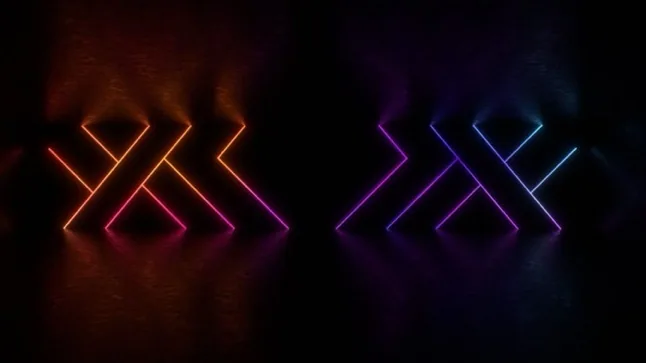 Magenta maze & grid lighting concept