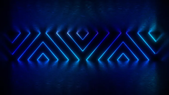 Blue maze & grid lighting concept