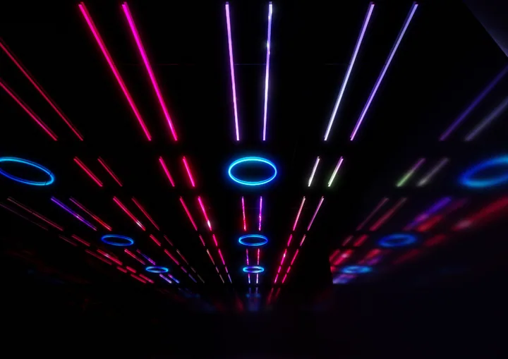 Violet starburst & radial lighting concept