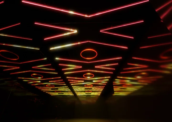 Orange starburst & radial lighting concept