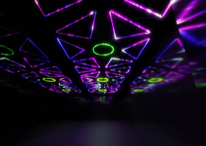 Violet starburst & radial lighting concept