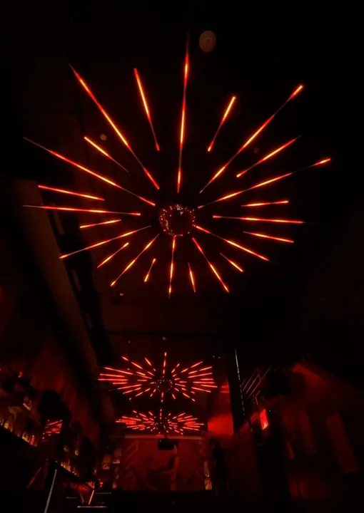 Red starburst & radial lighting concept