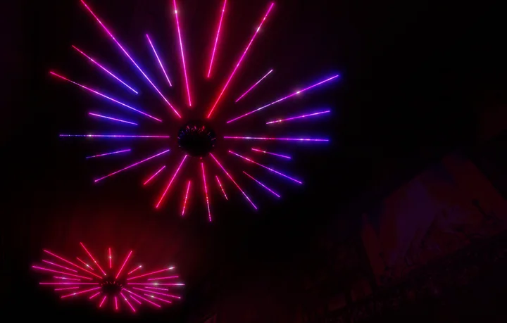 Magenta starburst & radial lighting concept