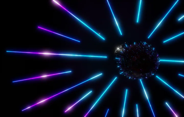 Blue starburst & radial lighting concept