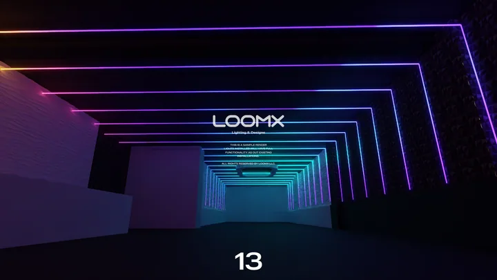 Blue signature installation lighting concept