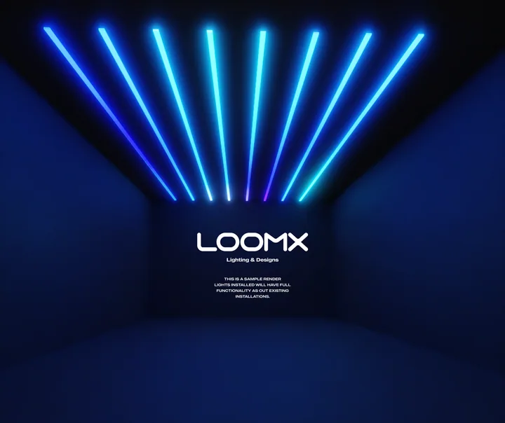 Blue signature installation lighting concept