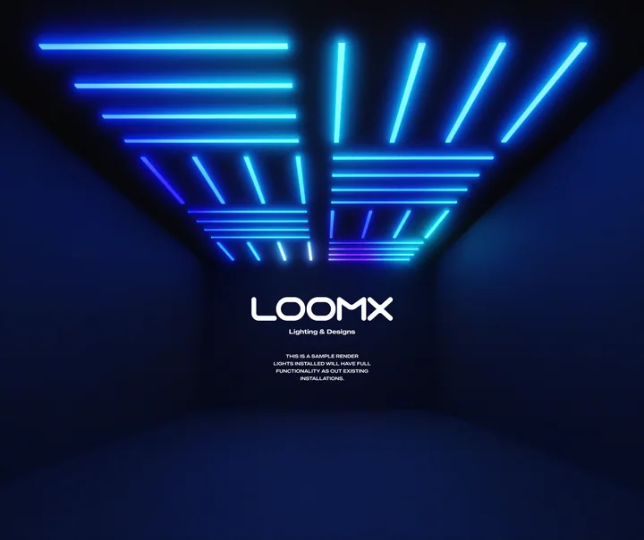Blue signature installation lighting concept