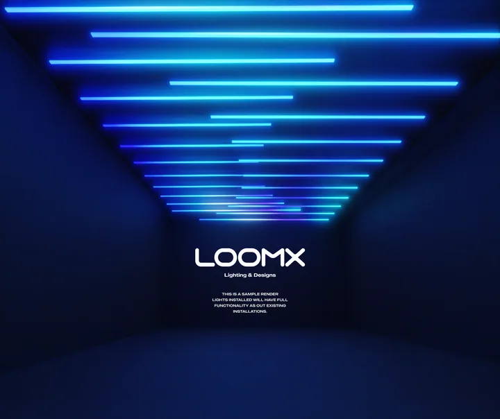 Blue signature installation lighting concept