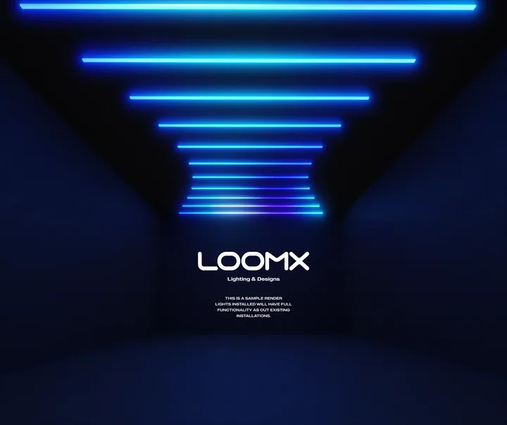 Blue signature installation lighting concept