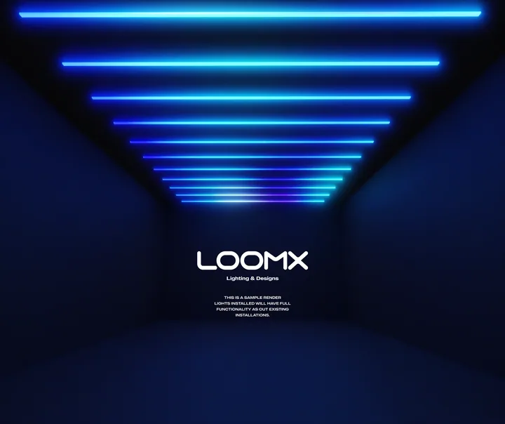 Blue signature installation lighting concept