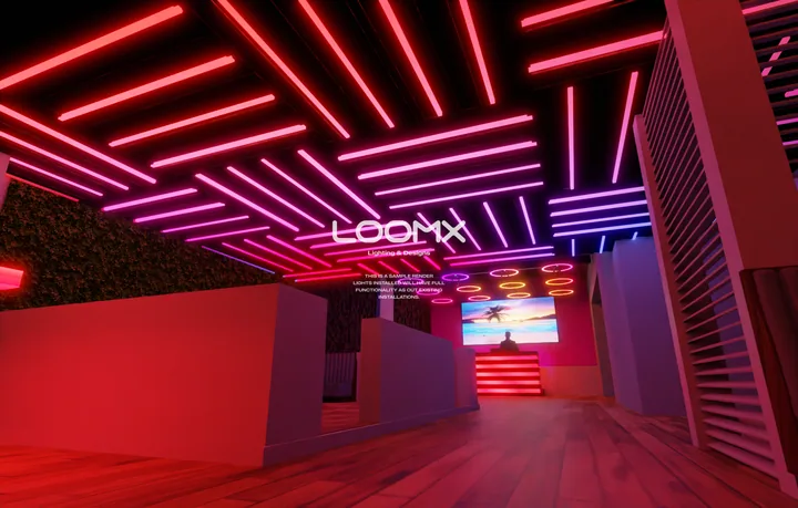 Magenta signature installation lighting concept