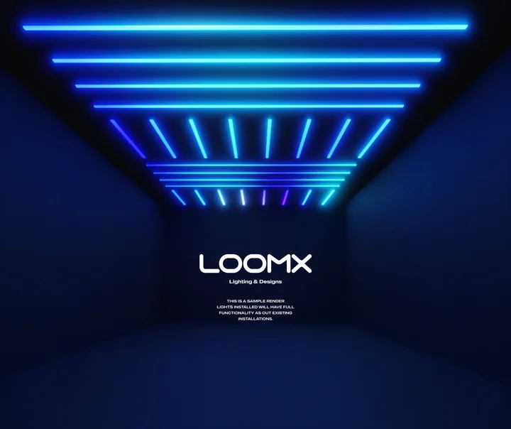 Blue signature installation lighting concept