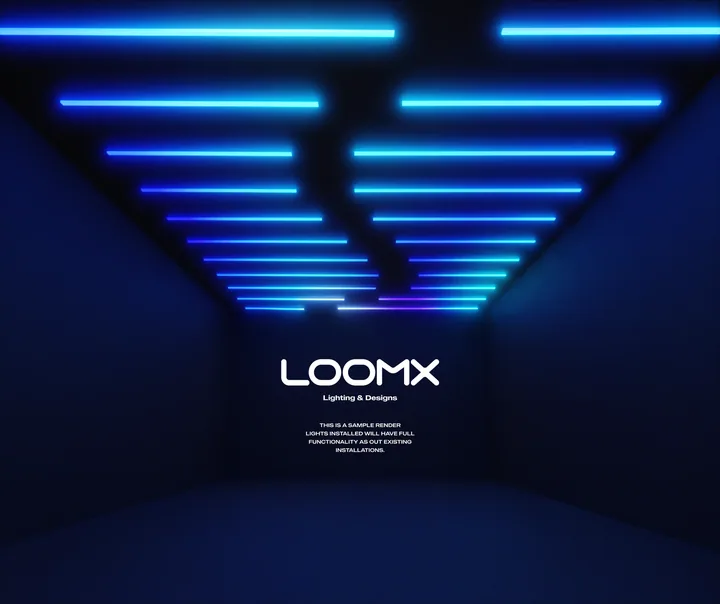 Blue signature installation lighting concept